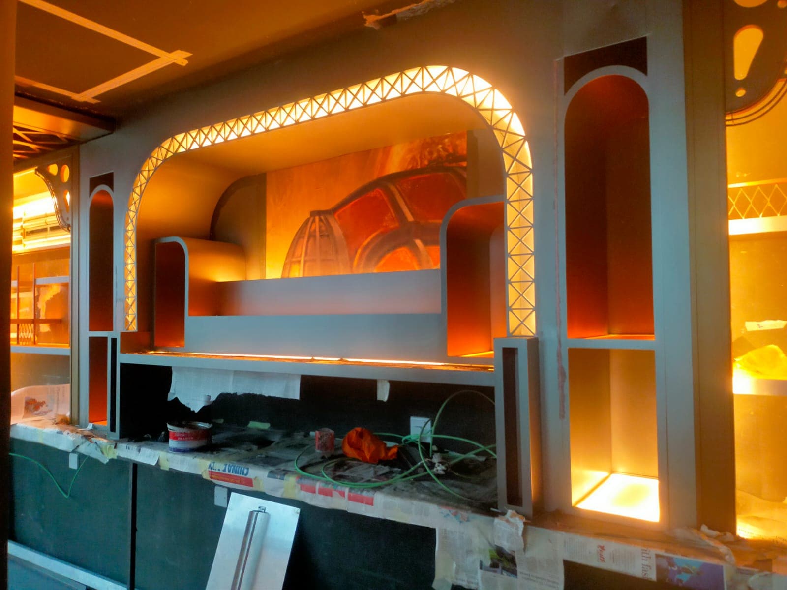 Interior decoration with gold electro plating